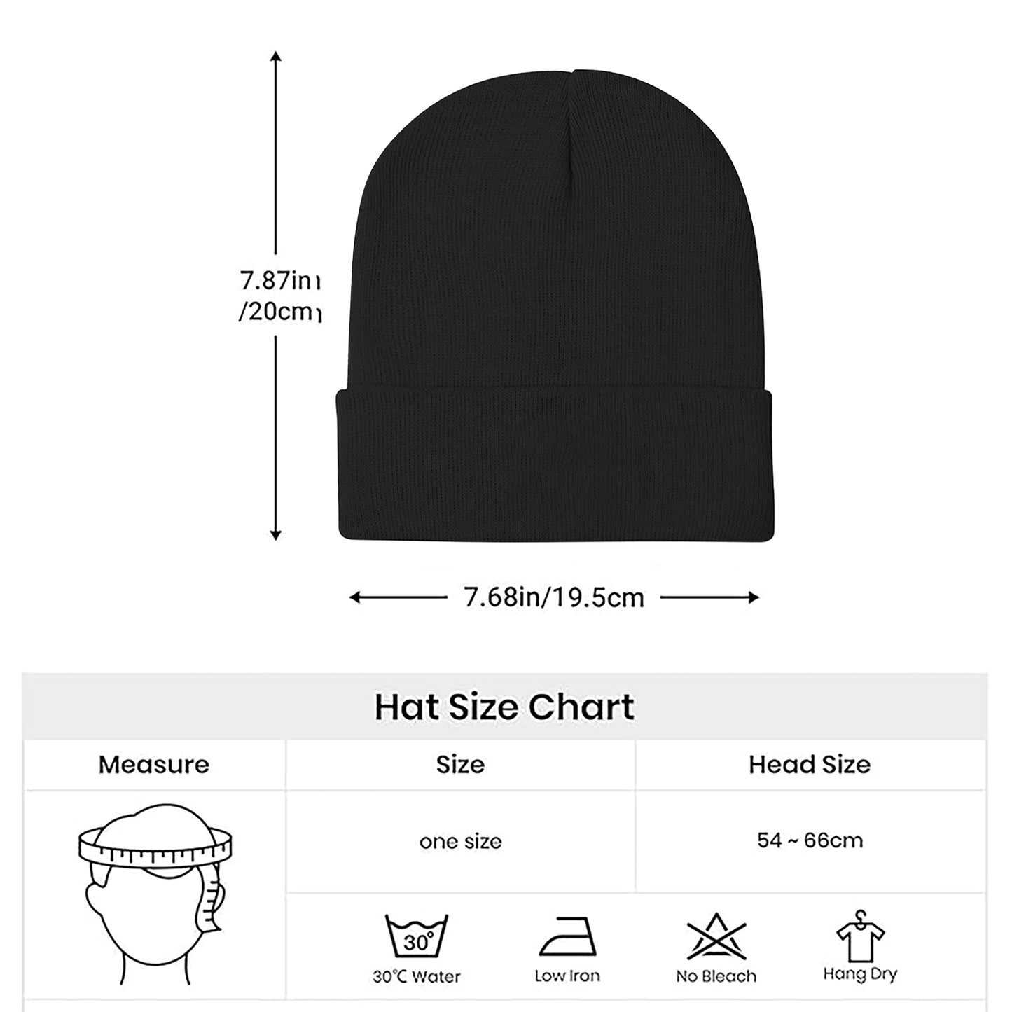 Cross embroidered knit hat