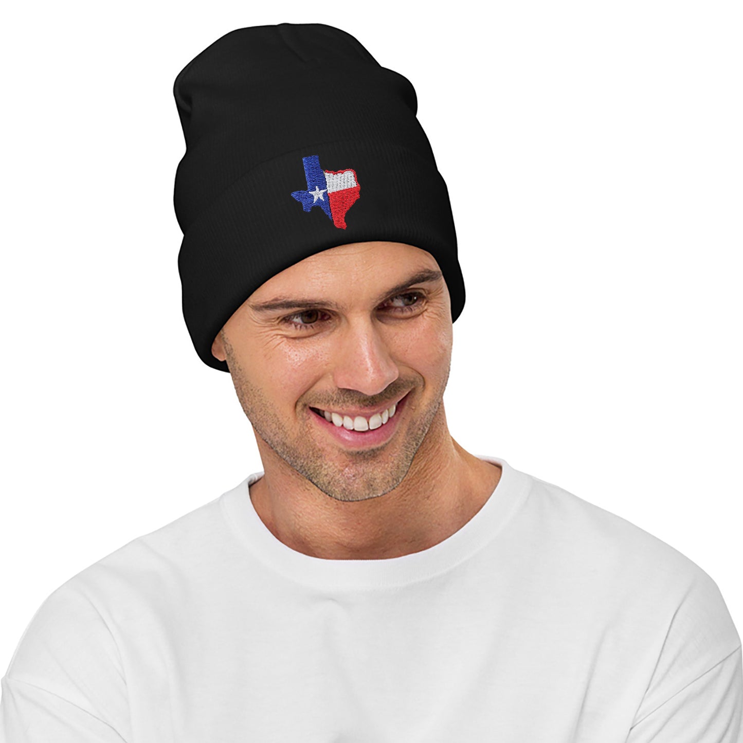 Texas flag embroidered acrylic knit cap