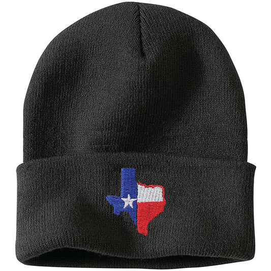 Texas flag embroidered acrylic knit cap